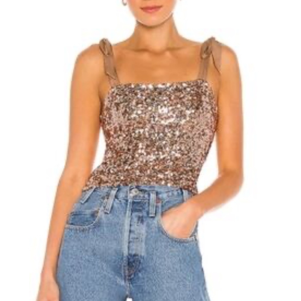 Free People Glittering Bronze Camisole